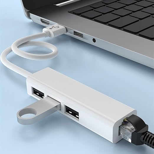 Adaptateur USB A vers 3 x USB A et RJ45