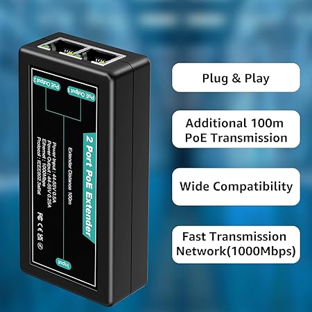PoE Extender 250M 1*2