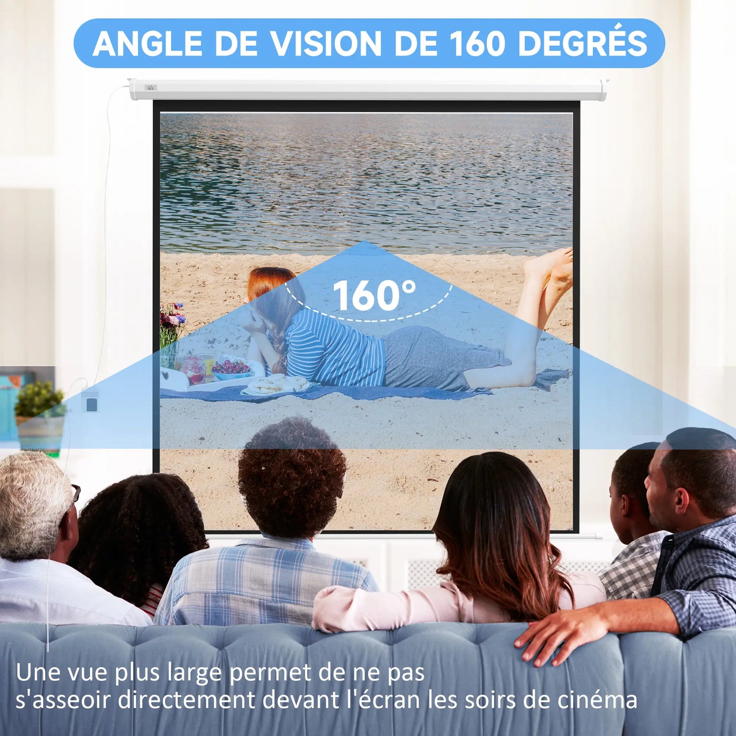 Ecran de vidéo projecteur électrique 1.50*1.50m