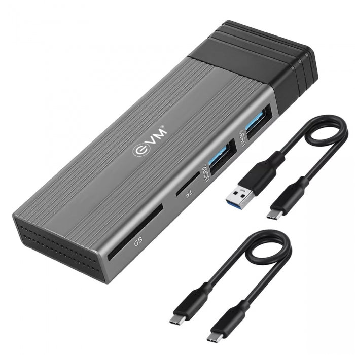 BOITIER SSD M.2 USB HUB + LECTEUR DE CARTE MEMOIRE