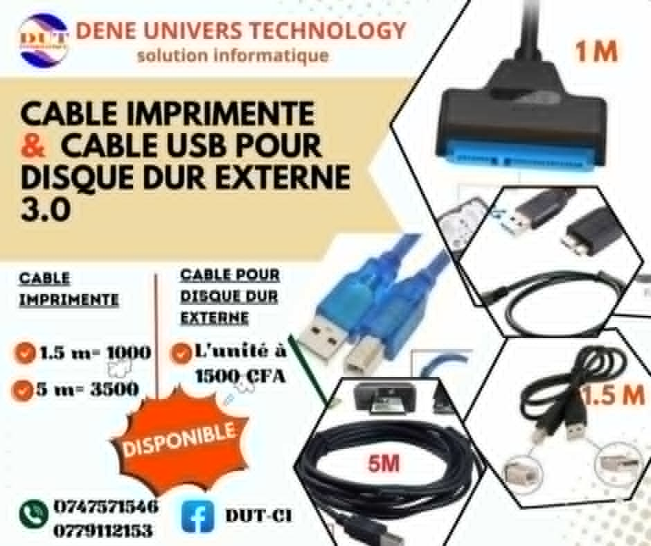 DIFFERENTS TYPES DE CABLES