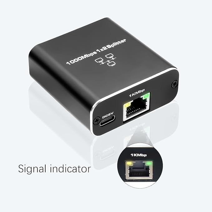 Splitter Ethernet High Speed, 1000Mbps 1 vers 2