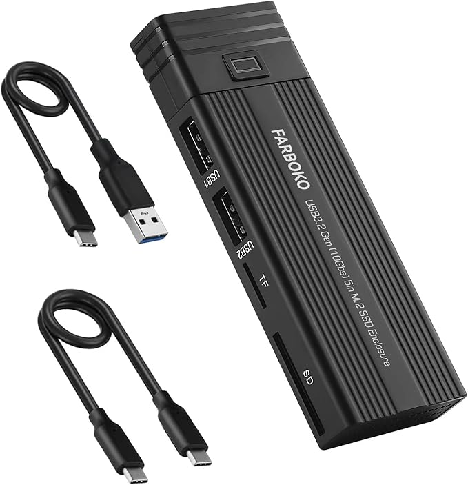 BOITIER SSD M.2 USB HUB + LECTEUR DE CARTE MEMOIRE