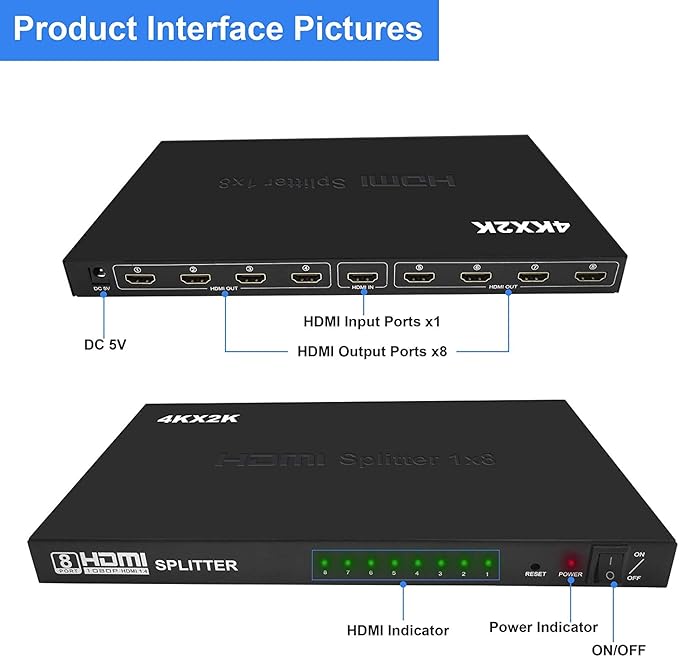 Splitter HDMI 1 en 8 Sorties