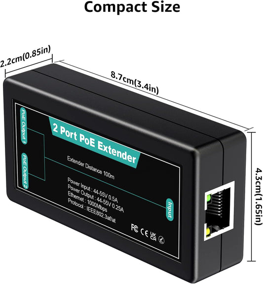 PoE Extender 250M 1*2