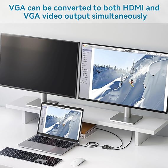 Adaptateur VGA vers HDMI VGA 1 en 2 Sorties