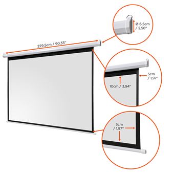 Ecran De Vidéo Projecteur éléctrique 2m,40 X 2m,40 Avec Télécommande à Distance