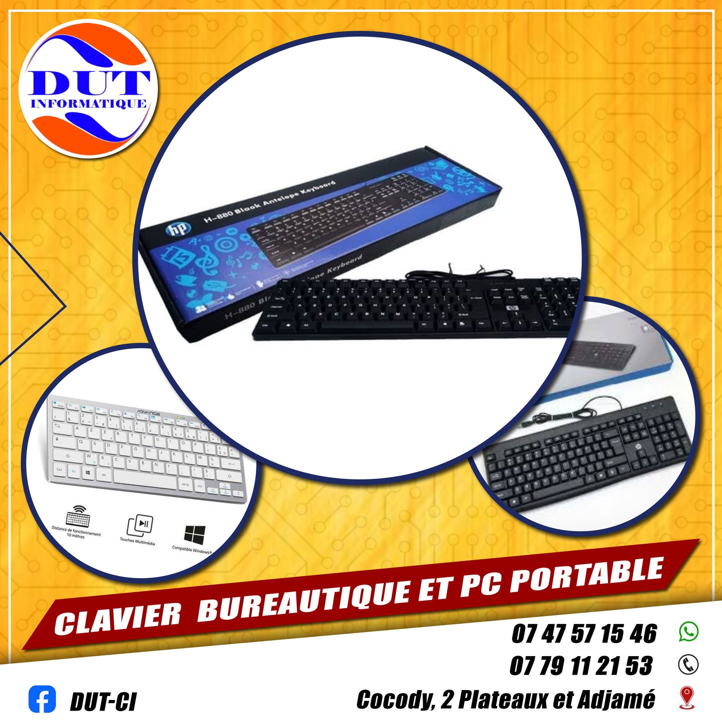 CLAVIER BUREAUTIQUE ET PC PORTABLE