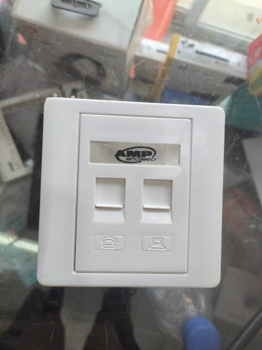 Prise murale réseau RJ45  à 2 Ports